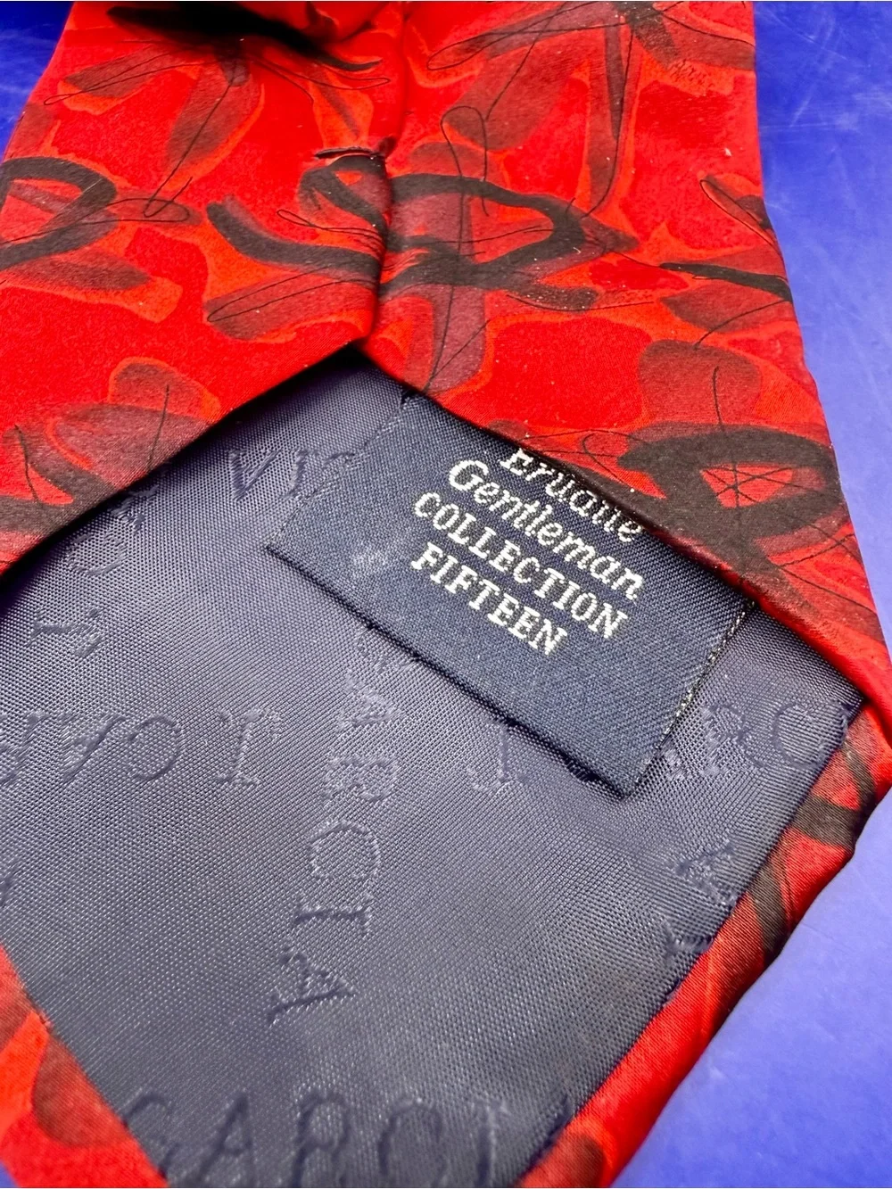 J Garcia Lot of 2 Silk Ties Red Abstract & Scales Coll 15